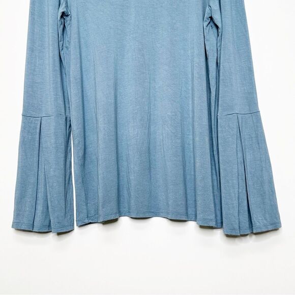 Amelia James Bell Sleeve Tunic Top Blue Size Large - Picture 6 of 9